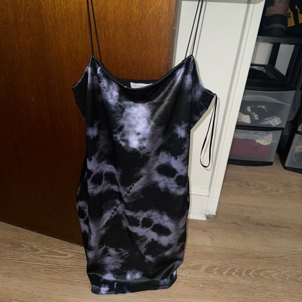 Topshop Black and Purple Slip Dress